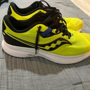 Saucony Bright Yellow and Black Athletic Shoes